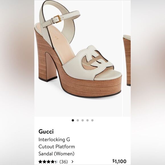 Brand new Gucci mystic white Platform Sandals cutout gg logo size 11 - Picture 1 of 15